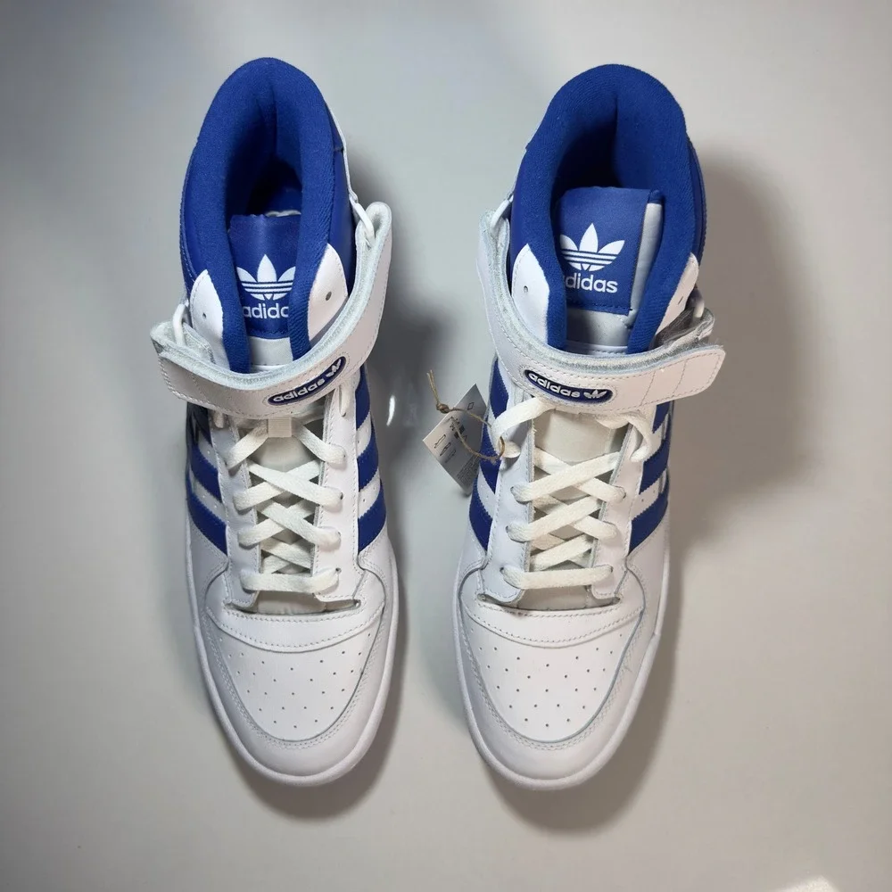 Adidas Forum Mid Sneakers Men Size 13 White Blue New FY4976 High Top Strap